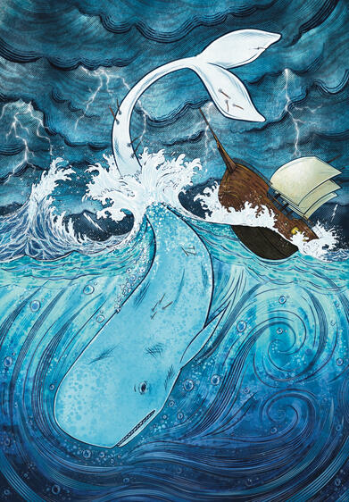 Moby Dick Illustration for Mosaic Puzzles