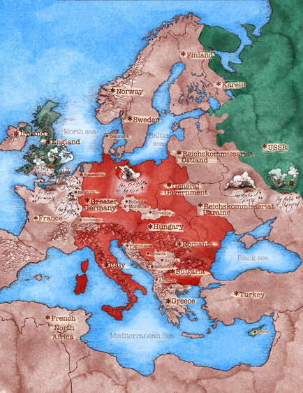 WWII Map Illustration for Honest History Issue 20