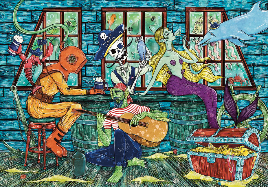 Deep Sea Cantina Illustration for Mosaic Puzzles
