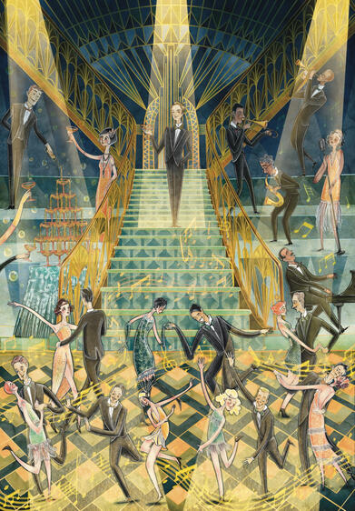 The Great Gatsby Illustration for Mosaic Puzzles