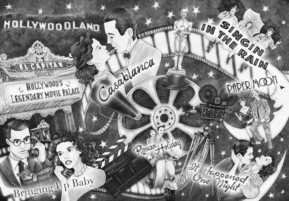 Once Upon a Movie Star Illustration for Mosaic Puzzles